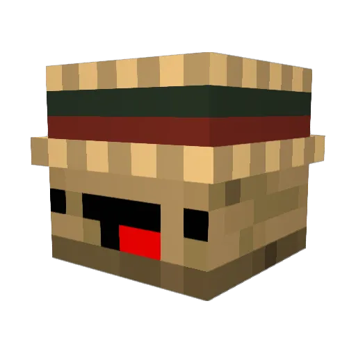 Cqouudz Minecraft avatar head, 3D render