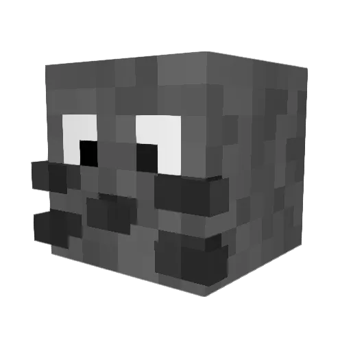 Cqsm1c_ Minecraft avatar head, 3D render