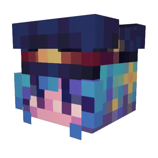 Cqzy Minecraft avatar head, 3D render