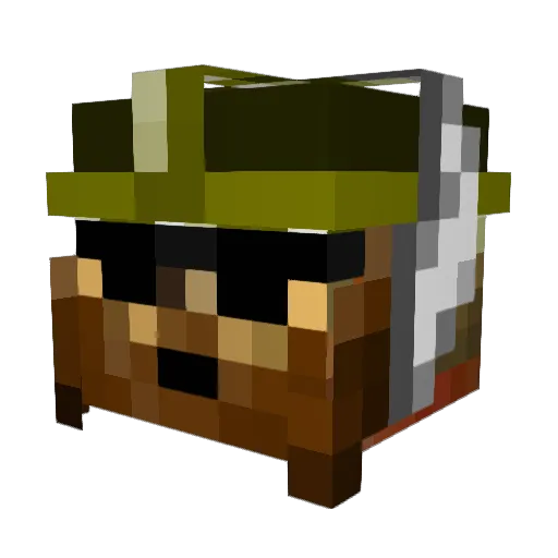 Cr0wDSlay Minecraft avatar head, 3D render
