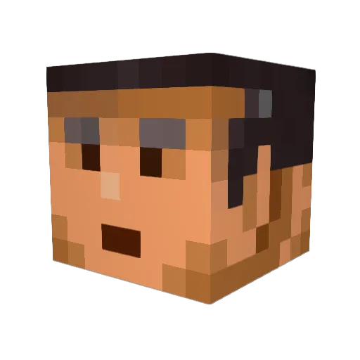 Cr0xey Minecraft avatar head, 3D render