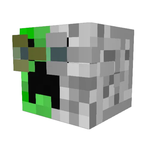 Cr1ll Minecraft avatar head, 3D render