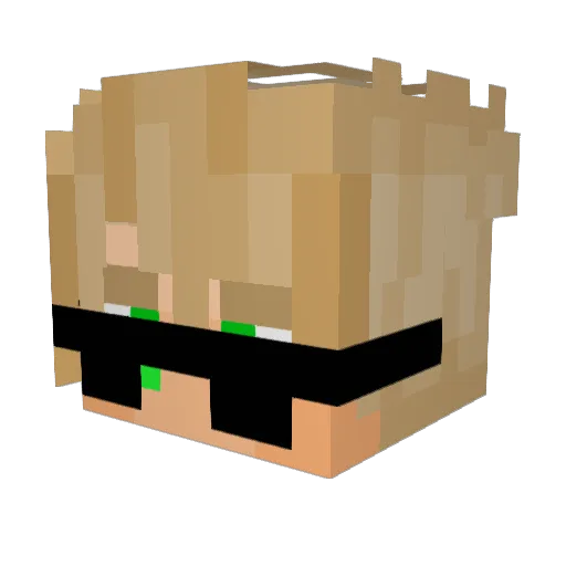 Cr33pmen Minecraft avatar head, 3D render