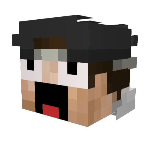Cr4zyL3o Minecraft avatar head, 3D render