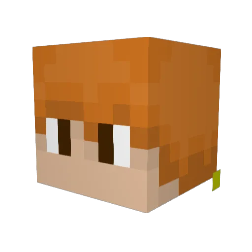 Cr4zyManPT Minecraft avatar head, 3D render