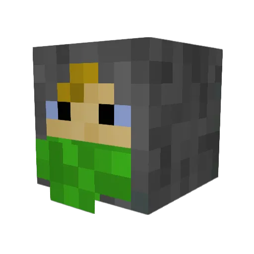 CrAcKeD_TsL Minecraft avatar head, 3D render