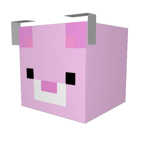 Cra2y Minecraft avatar head, 3D render