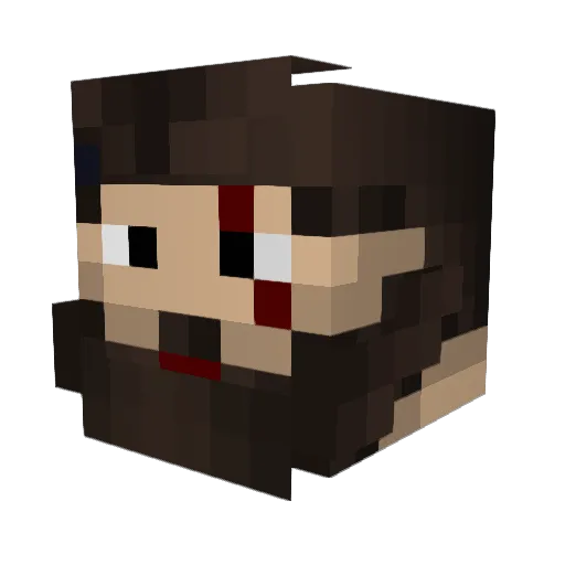 CraZuu Minecraft avatar head, 3D render