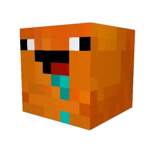 CraZyFalo Minecraft avatar head, 3D render