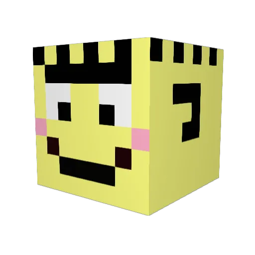 Craaaw Minecraft avatar head, 3D render