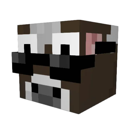 Craabs Minecraft avatar head, 3D render