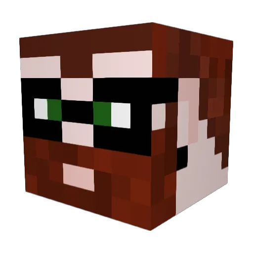 CrabBatt Minecraft avatar head, 3D render