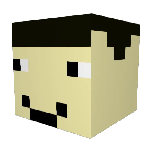 CrabCCC Minecraft avatar head, 3D render