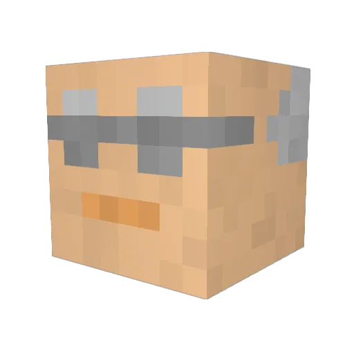 CrabGuy Minecraft avatar head, 3D render