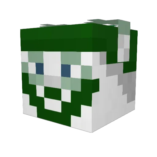 Crab_Raygun Minecraft avatar head, 3D render