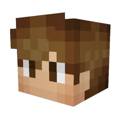 CrabbyMatty Minecraft avatar head, 3D render