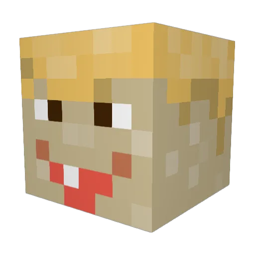 Crablemet Minecraft avatar head, 3D render