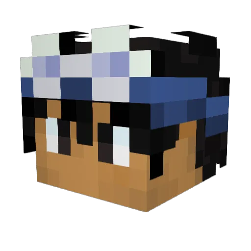 Crabpla Minecraft avatar head, 3D render