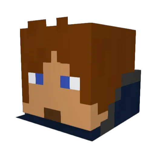 Crachup Minecraft avatar head, 3D render