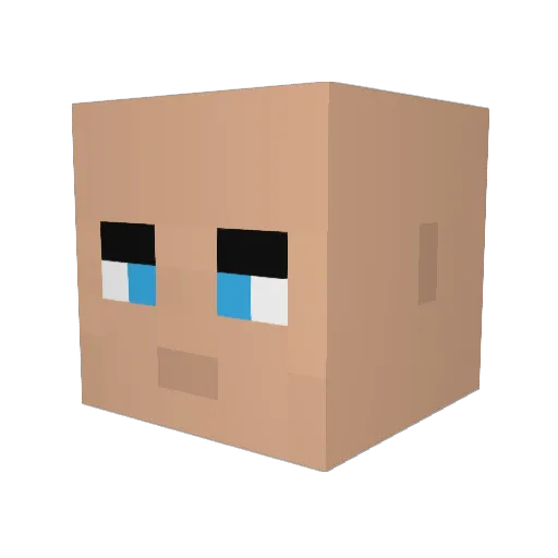 CrackJohnsy Minecraft avatar head, 3D render