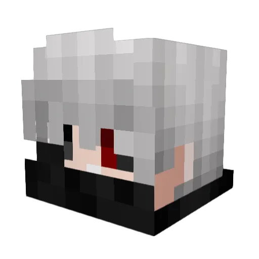 CrackKaneki Minecraft avatar head, 3D render