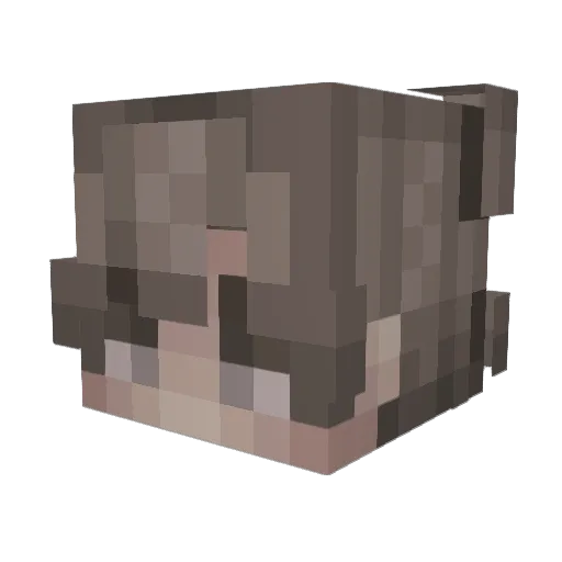 CrackedPurple Minecraft avatar head, 3D render