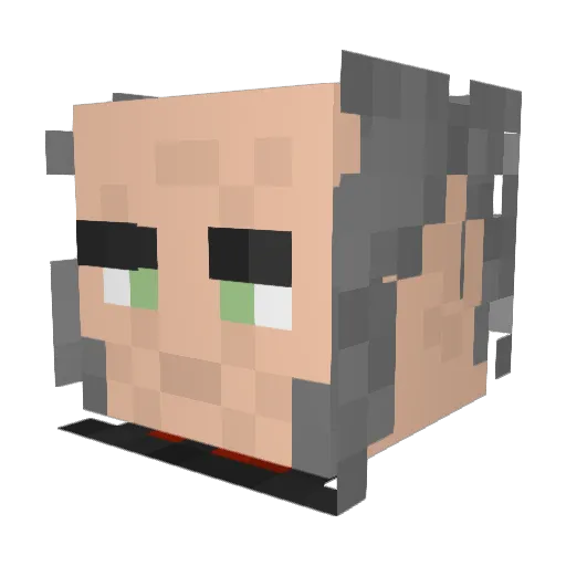 CrackerCraft Minecraft avatar head, 3D render