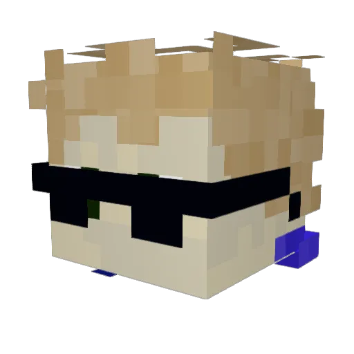 Crackerpat Minecraft avatar head, 3D render