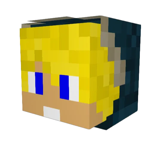 Crackxx Minecraft avatar head, 3D render