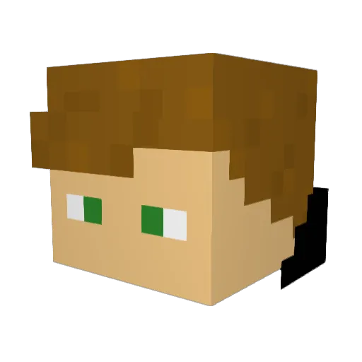 Craf_ Minecraft avatar head, 3D render