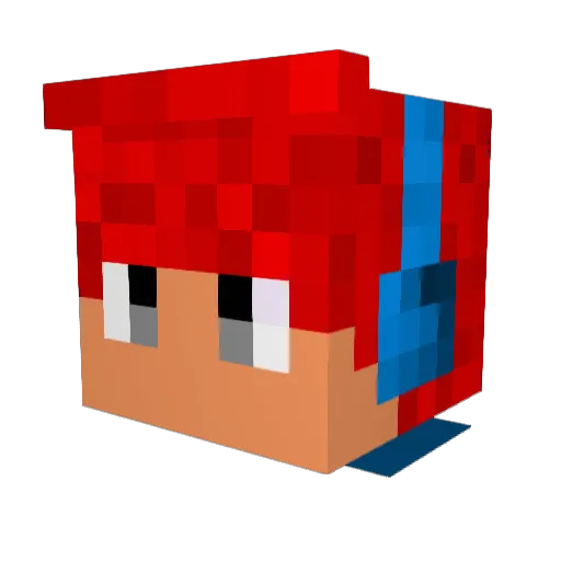 Crafkie Minecraft avatar head, 3D render