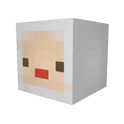 CraftCow Minecraft avatar head, 3D render
