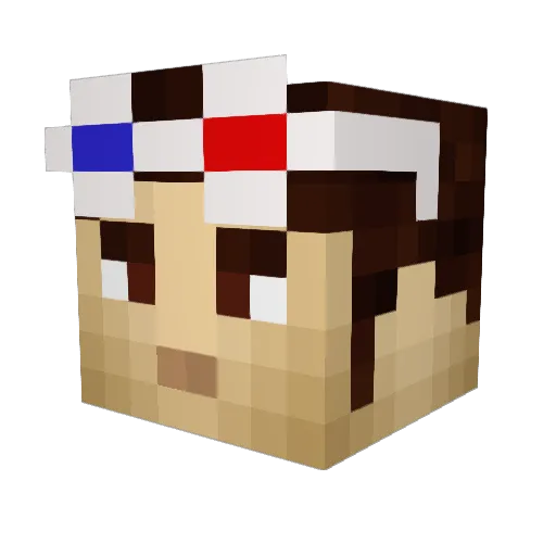 CraftKingCB Minecraft avatar head, 3D render