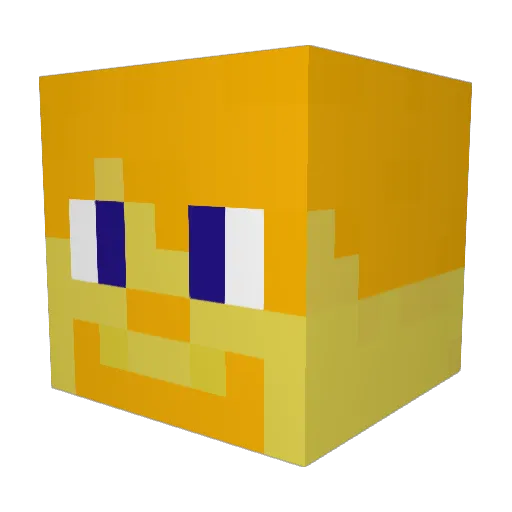 CraftMak Minecraft avatar head, 3D render