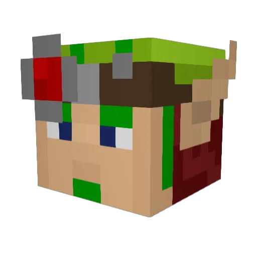 CraftSoHard Minecraft avatar head, 3D render