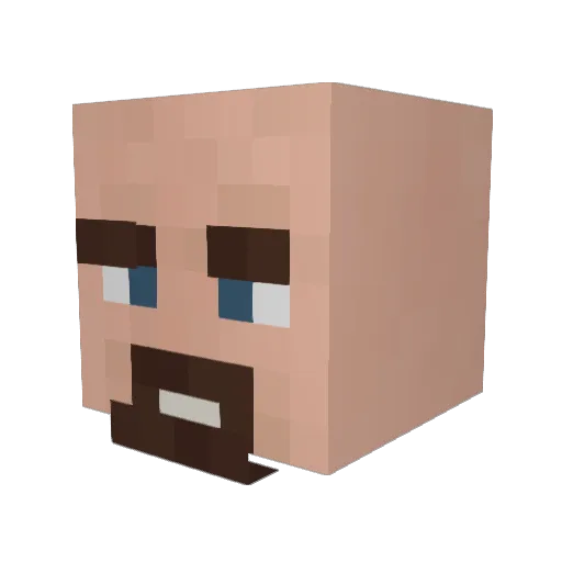 CraftTableStone Minecraft avatar head, 3D render