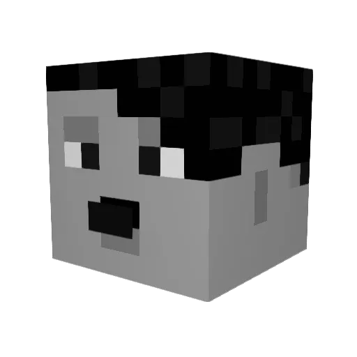 CraftTommaso Minecraft avatar head, 3D render