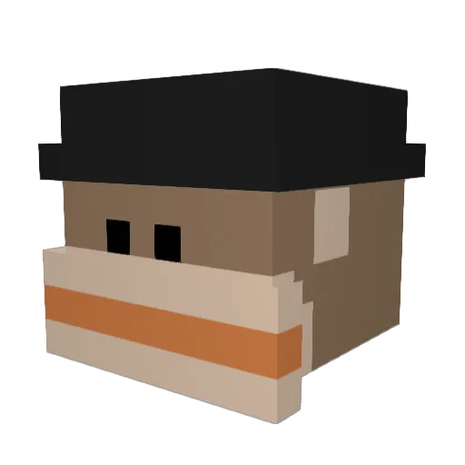 CraftUnity Minecraft avatar head, 3D render