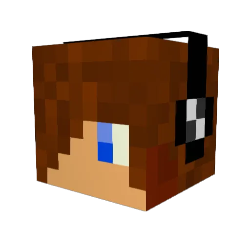 Craftacek Minecraft avatar head, 3D render