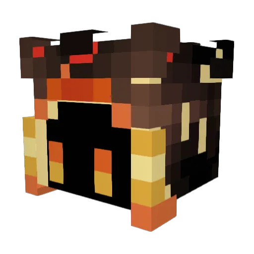 Craftblock Minecraft avatar head, 3D render