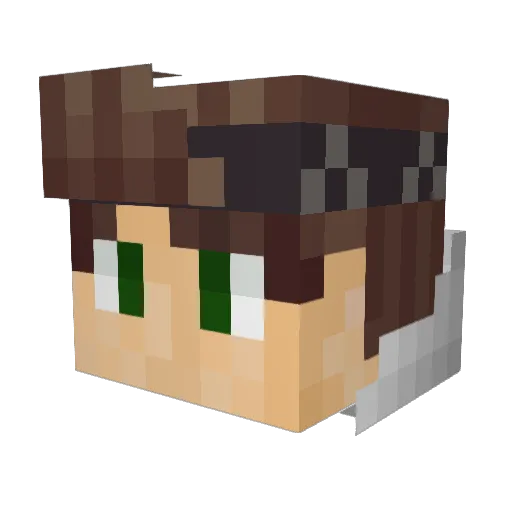 Craftedd Minecraft avatar head, 3D render