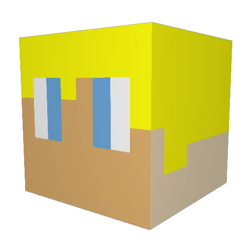 Craftee3123 Minecraft avatar head, 3D render