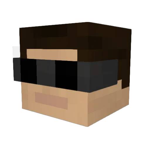 Crafter7Elite Minecraft avatar head, 3D render