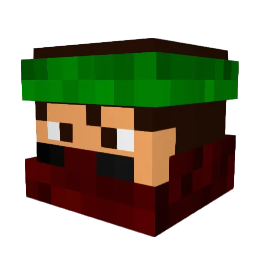 CrafterNight Minecraft avatar head, 3D render