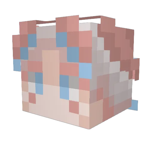 CrafterRuth Minecraft avatar head, 3D render