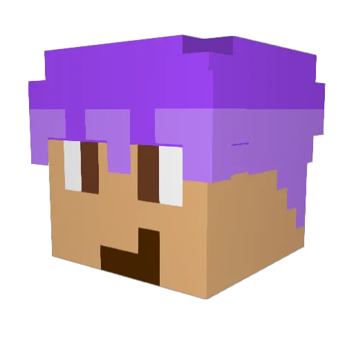 CrafterVT Minecraft avatar head, 3D render