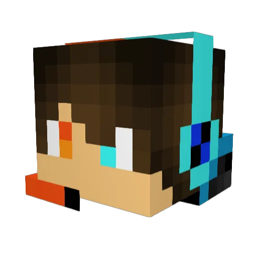 Crafter_Yoko Minecraft avatar head, 3D render