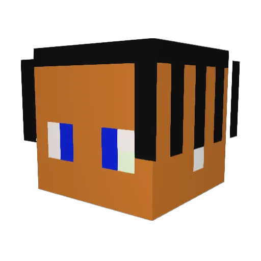 Crafterlegend Minecraft avatar head, 3D render