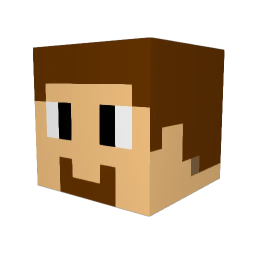 Crafterpro19 Minecraft avatar head, 3D render