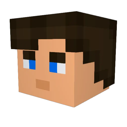 CraftlessYt Minecraft avatar head, 3D render